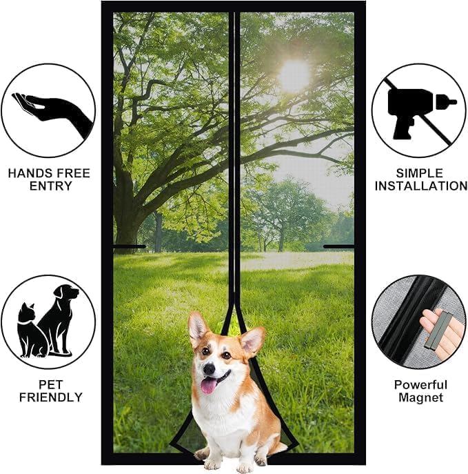 Mesh Screen Net Home Magnetic Foldable Anti Mosquito Door Curtains