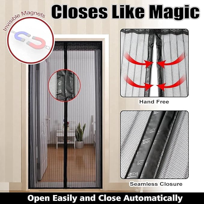Mesh Screen Net Home Magnetic Foldable Anti Mosquito Door Curtains